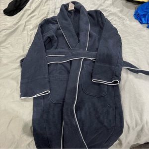 Pottery Barn navy blue waffle robe